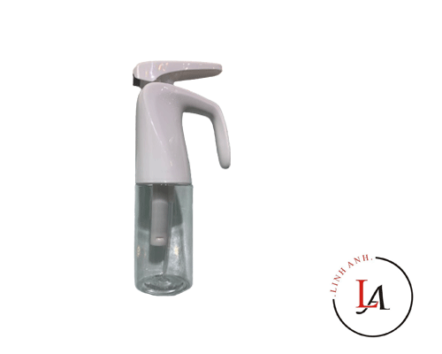 Bình xịt nhựa trong 200ml tay cầm trắng đen